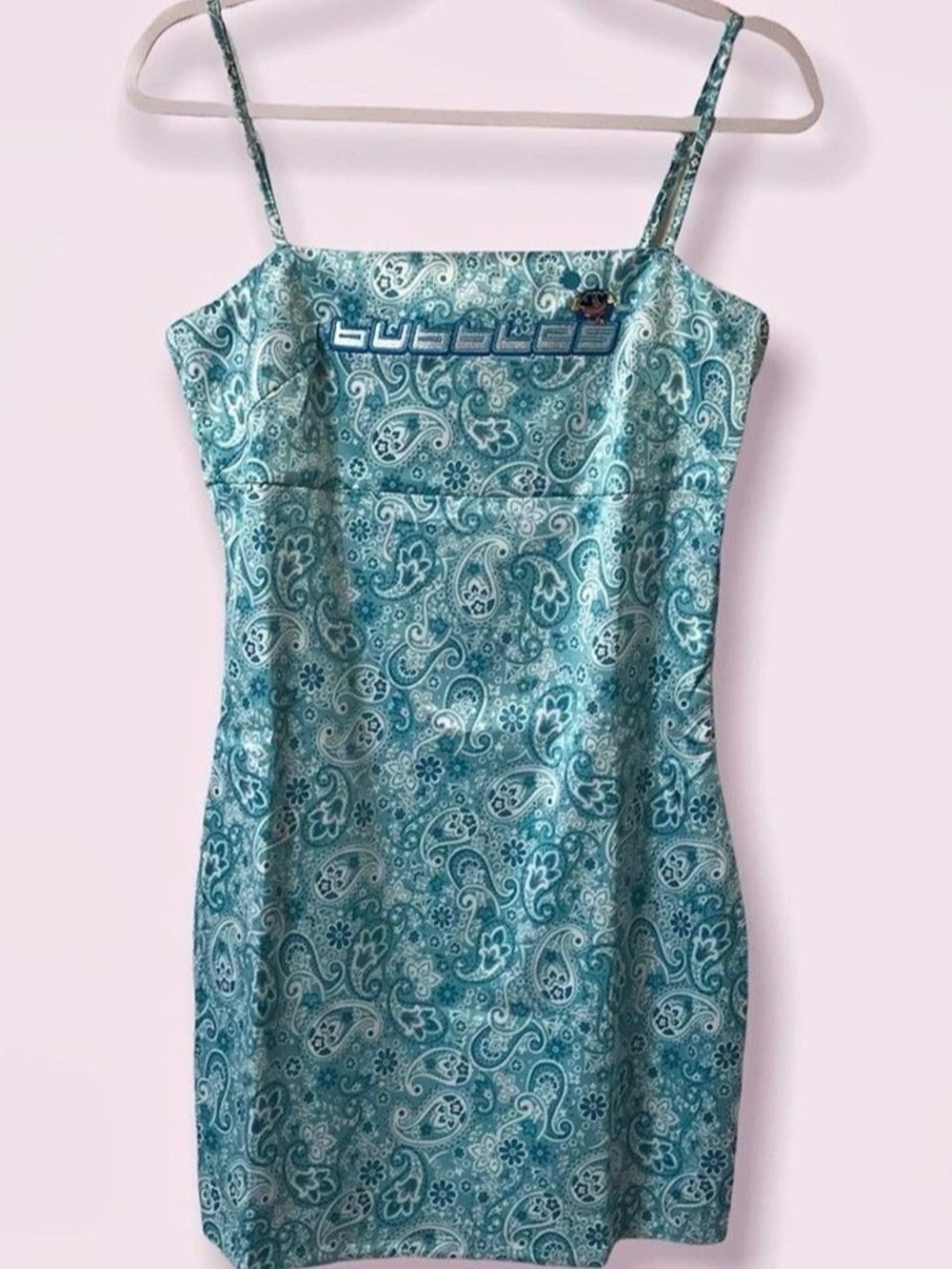 Bubbles Blue Paisley Mini Dress